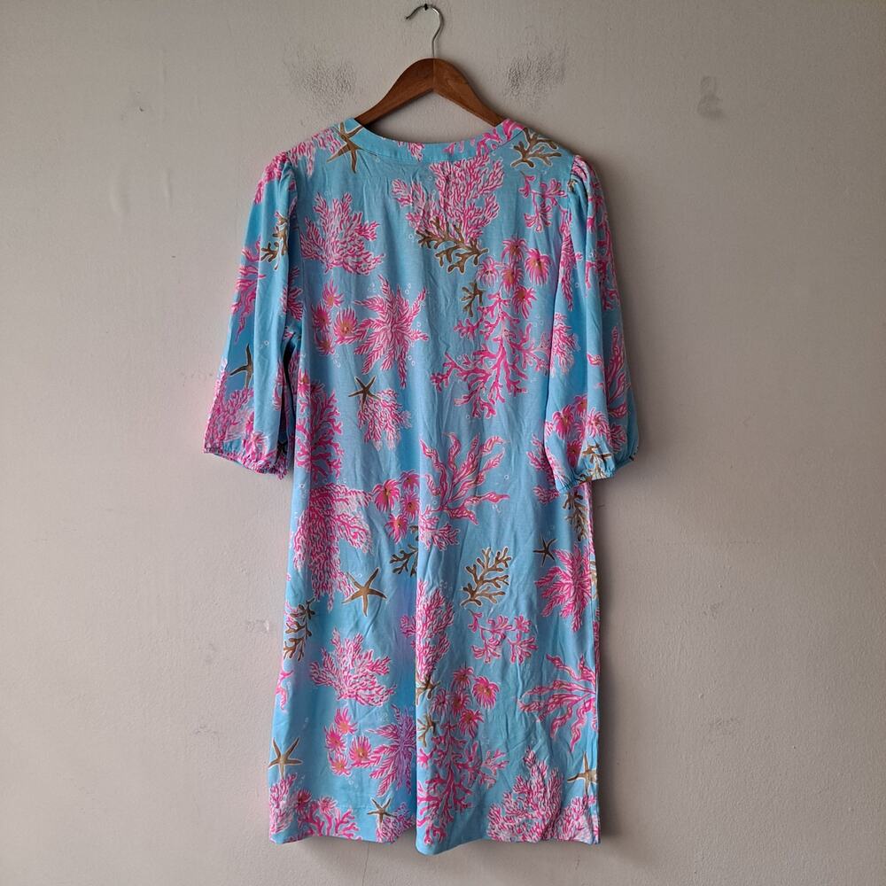 NWOT Lilly Pulitzer Colson Mini Popover Dress Royal Coral Blue Pink Womens Sz XL - Picture 5 of 11